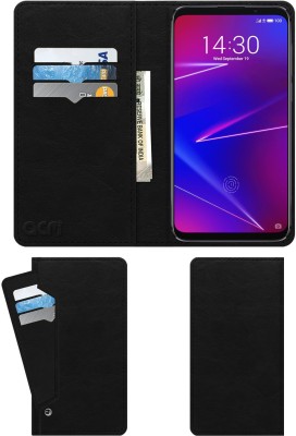 ACM Wallet Case Cover for Meizu 16(Black, Cases with Holder, Pack of: 1)