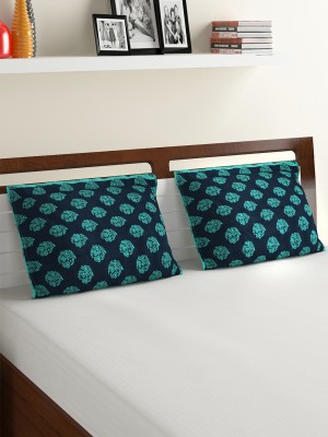 SWAYAM Cotton Pillows Cover(Pack of 2, 45 cm*71 cm, Blue, Blue)