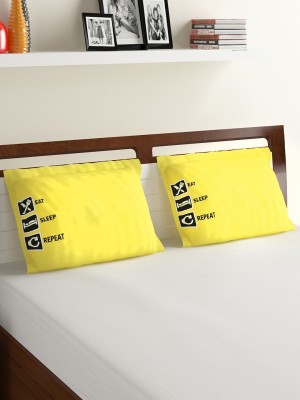 SWAYAM Cotton Pillows Cover(Pack of 2, 45 cm*71 cm, Yellow, Yellow)