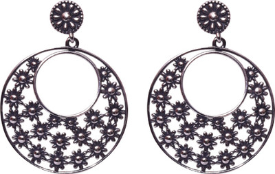 breeze handicrafts Breeze 925 Sterling Silver Filigree Sparkling Star Design Circle Drop Earring Sterling Silver Drops & Danglers