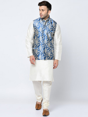 kaifoo Men Kurta Churidar Ethnic Jacket Set