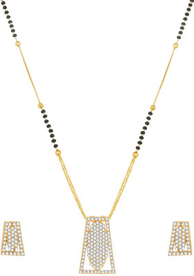 AADITA Metal, Alloy Gold-plated Gold, Black, White Jewellery Set(Pack of 1)