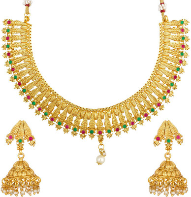 AADITA Metal, Alloy Gold-plated Multicolor Jewellery Set(Pack of 1)