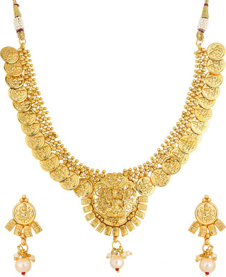 LUXOR Alloy Gold-plated Gold, White Jewellery Set(Pack of 1)