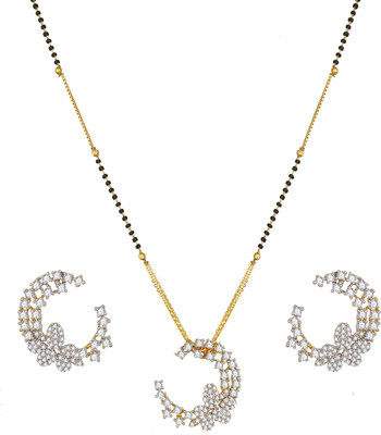 AADITA Metal, Alloy Gold-plated Gold, Black, White Jewellery Set(Pack of 1)