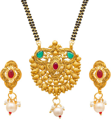 AADITA Metal, Alloy Gold-plated Multicolor Jewellery Set(Pack of 1)