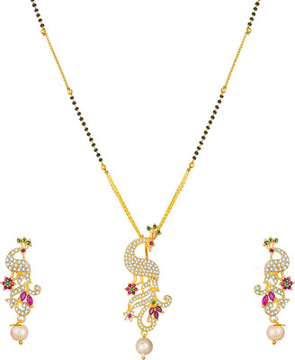 AADITA Metal, Alloy Gold-plated Multicolor Jewellery Set(Pack of 1)
