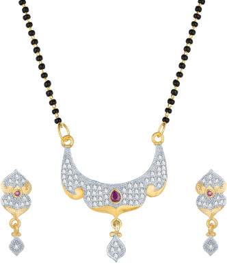 AADITA Metal, Alloy Gold-plated Black, Gold, White Jewellery Set(Pack of 1)