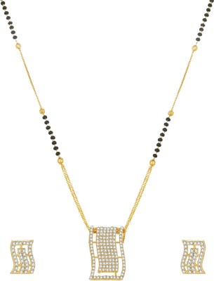 LUXOR Alloy Gold-plated Gold, Black, White Jewellery Set(Pack of 1)