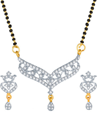 AADITA Metal, Alloy Gold-plated Gold, Black, White Jewellery Set(Pack of 1)