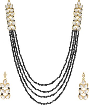 AADITA Metal, Alloy Gold-plated Black, White Jewellery Set(Pack of 1)