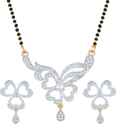 AADITA Metal, Alloy Gold-plated Gold, Black, White Jewellery Set(Pack of 1)