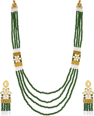 AADITA Metal, Alloy Gold-plated Green Jewellery Set(Pack of 1)