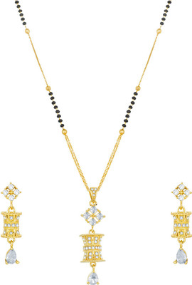 AADITA Metal, Alloy Gold-plated Gold, Black Jewellery Set(Pack of 1)