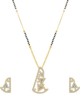 AADITA Metal, Alloy Gold-plated Gold, Black, White Jewellery Set(Pack of 1)