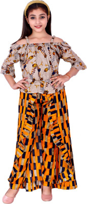 FASHION FLY Girls Casual Top Skirt(Yellow)