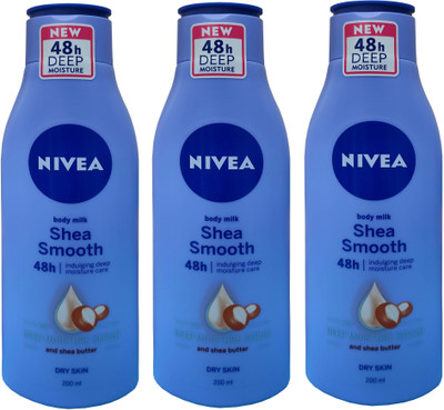 NIVEA Body Milk Shea Smooth 48h Deep Moisture Care 200ml *3(600 ml)