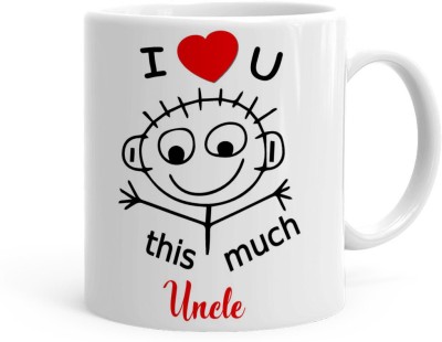 Kesri Gifts I Love You This Much Uncle Theme (Kg-Design2-16) Ceramic Coffee Mug(325 ml)