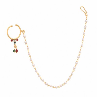 SheCARIO Pearl Gold-plated Plated Alloy Nose Ring