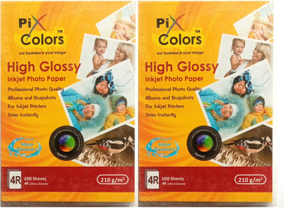 PIX colors PL2104R100 New Unruled 4R 210 gsm Inkjet Paper(Set of 2, Super White)