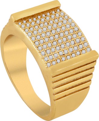 mahi creation Brass Diamond Gold Plated Ring