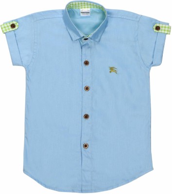 Superminis Boys Solid Casual Light Blue Shirt