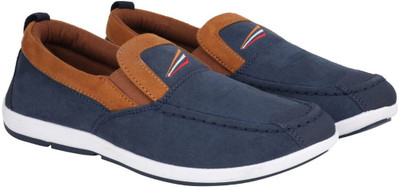 WALKLINE Comfortable New Stylish And Trendy With Perfect Design Slip On Sneakers For Men(Blue , 6)
