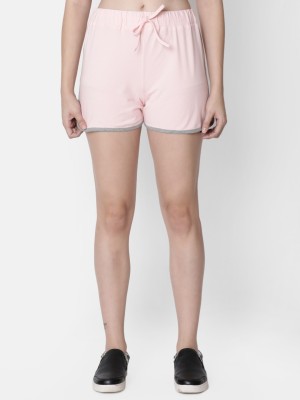 Rute Solid Women Pink Basic Shorts