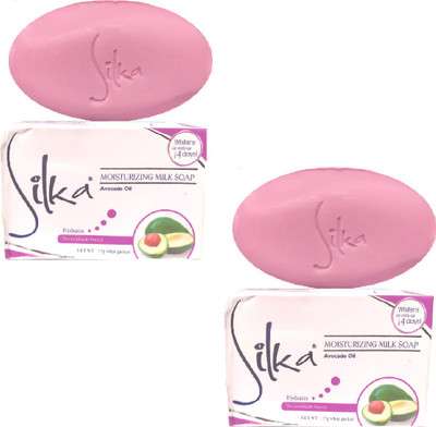 SILKA Moisturizing Milk Soap For Skin Whitening(Pack Of 2)(2 x 135 g)