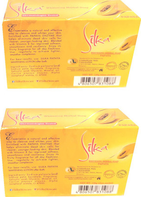 SILKA Papaya Enriched soap For Anti Wrinkle(Pack Of 2)(2 x 135 g)