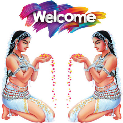god & god's 61 cm Welcome 593 Self Adhesive Sticker(Pack of 1)
