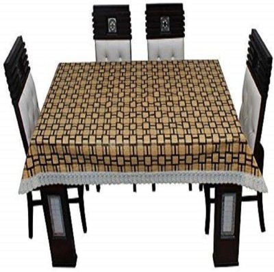 KingMatters Geometric 4 Seater Table Cover(Black, Yellow, PVC)
