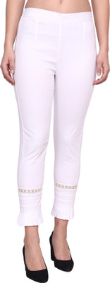 POPWINGS Regular Fit Women White Trousers