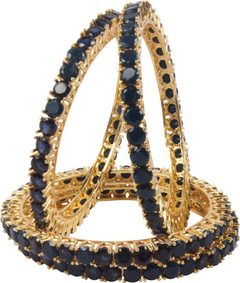 Shiv_Jewels Alloy Cubic Zirconia Gold-plated Bangle Set(Pack of 4)