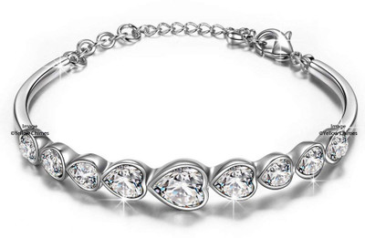 Divastri Alloy Crystal Silver Bracelet