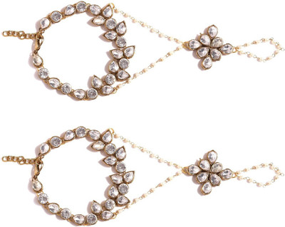 Crunchy Fashion Alloy Gold-plated Ring Bracelet(Pack of 2)