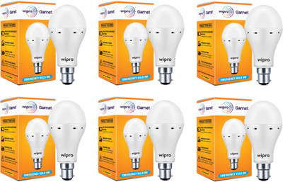 Wipro 9 W Inverter Standard B22 Inverter Bulb(White, Pack of 6)