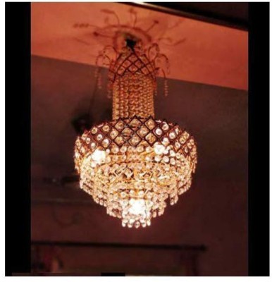 Shri Mahal Antiques Orginal K/9 Diamond Crystal Chandelier Chandelier Ceiling Lamp(Clear, Gold)