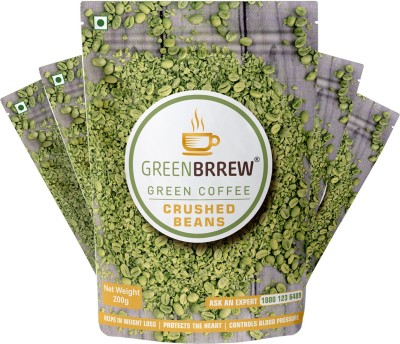 GreenBrrew Unroasted Green Coffee Crushed Beans for Weight Loss / Fat Burner, Enhance energy, Control diabetes Instant Coffee(5 x 0.2 kg, Green Coffee Flavoured)