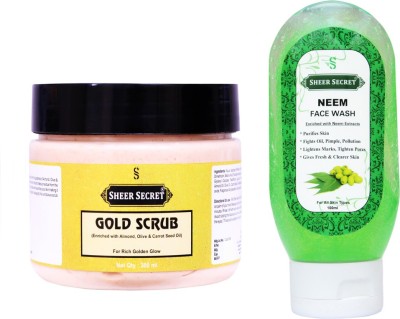 Sheer Secret Neem Face Wash 100ml and Gold Scrub 300ml(2 Items in the set)