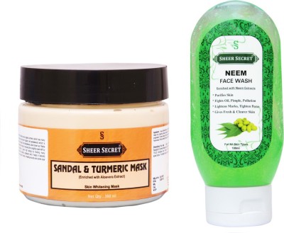 Sheer Secret Neem Face Wash 100ml and Sandal & Turmeric Mask 300ml(2 Items in the set)