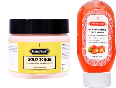Sheer Secret Strawberry Face Wash 100ml and Gold Scrub 300ml(2 Items in the set)