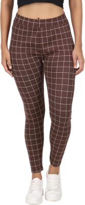 Just Live Fashion Brown Jegging(Checkered)