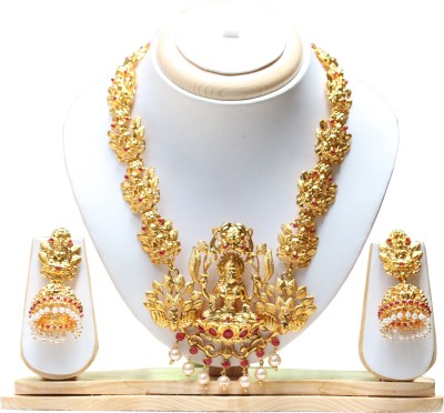 Ethnicking Alloy Gold-plated Gold, Pink Jewellery Set(Pack of 1)