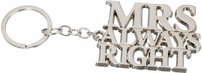 BORING MRS ALWAYS RIGHT Silver Metal Keychain Key Chain