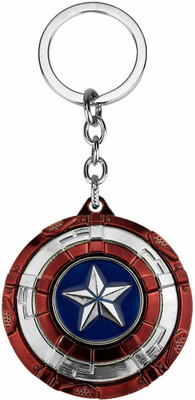 PA08Prise Avengers Marvel Steven Rogers Rotating Captain America Shield Keychain Key Chain