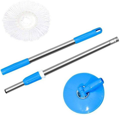 ROBMOB  360 Degree Rotate Rod with 1 Microfiber Mop ( Blue , Multicolor ) String Mop(Blue, Multicolor)