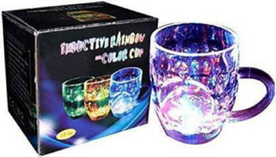 JSK COLLECTION Rainbow Magic Color Cup Glass Glass Plastic Beer Mug(250 ml)