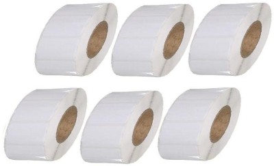 youtech 100MMX50MM (4inchX2inch) Barcode Label 1''up Thermal Paper Label (White) 1ROLL 1000 LABELS set of 6 Roll Labels In Roll, Permanent Self Adhesive Paper Label(White)