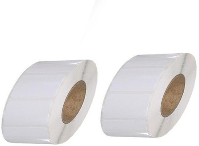 youtech 100MMX50MM (4inchX2inch) Barcode Label 1''up Thermal Paper Label (White) 1ROLL 1000 LABELS set of 2 Roll Labels In Roll, Permanent Self Adhesive Paper Label(White)